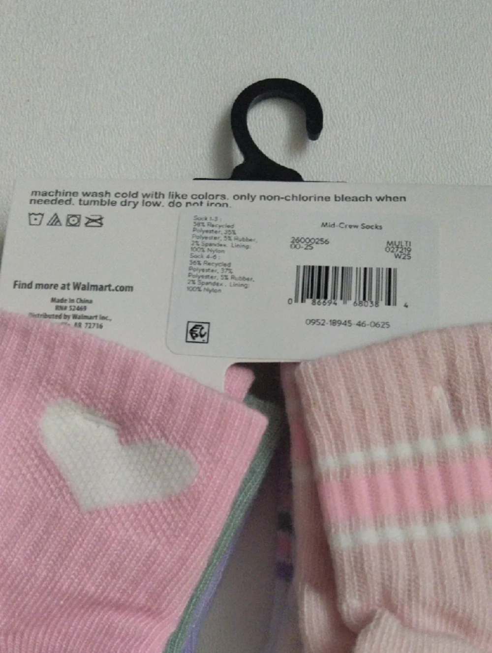 Wonder nation Toddler Girls Multi Color Socks 6 Pairs Ribbed Leg New 6-18M